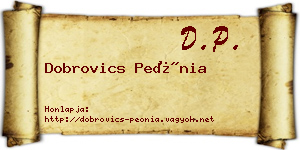 Dobrovics Peónia névjegykártya